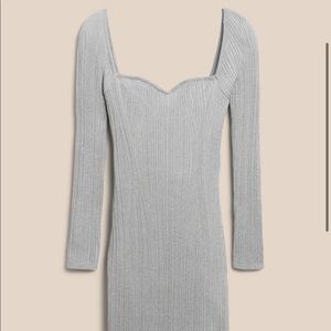 Metallic Sweetheart Sweater Dress